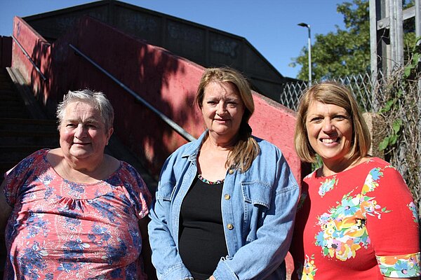 Lib Dem Derringham team at the Priory Road footbridge